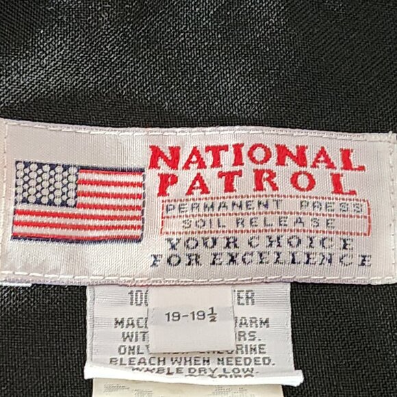 National Patrol Permanent Press Black SS Allied Universal EMT Work Shirt 19-19.5 - Picture 13 of 16